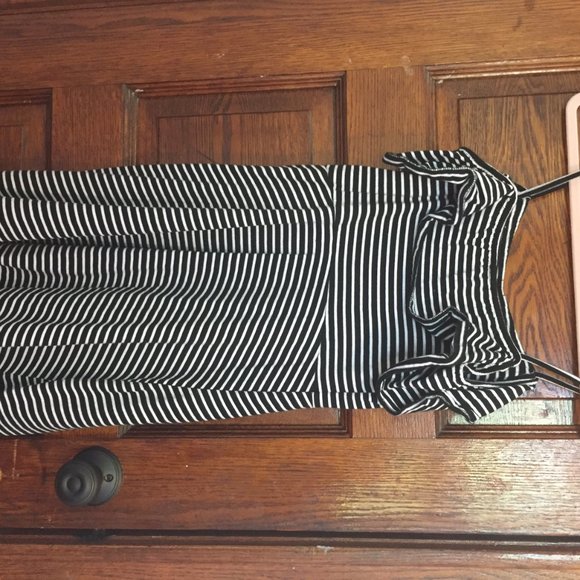 TOPSHOP Striped Skater Dress with Flared Sleeve - Picture 3 of 3